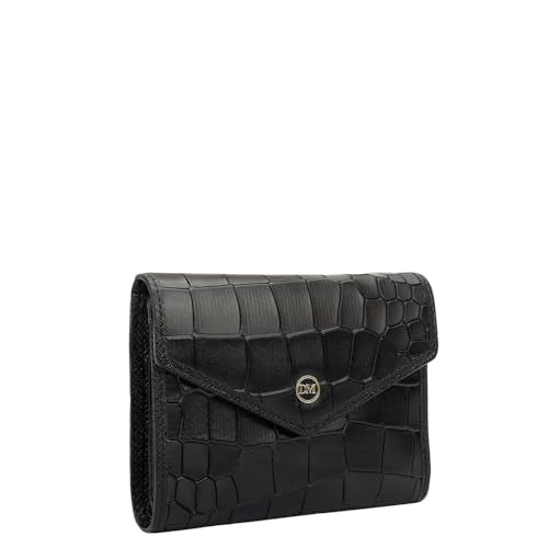Da Milano Premium Leather Wallet for Women | Multi Compartment Travel Wallet - Black