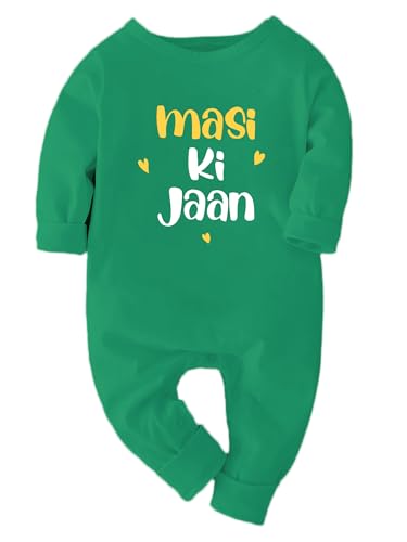 Zeezeezoo Maasi Ki Jaan New born Full-Sleeves Baby Romper Bodysuit Onesie Clothes Dress Masi and Baby Theme 3-6 Months