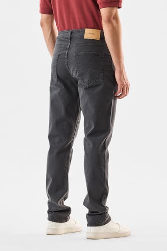 SNITCH Men Casual Jeans | Slim Fit Mid Rise Straight Leg Design | Durable Cotton Blend & Medium Stretch Fabric for Streetwear & Everyday Comfort |Charcoal Grey