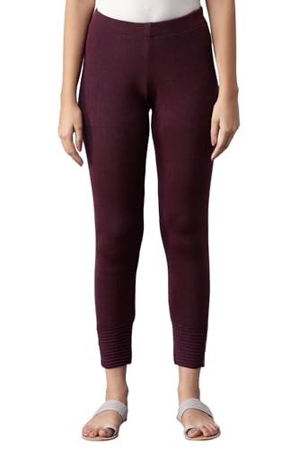 W for Woman Purple Pleated Tights_21NOW60421-215946_S