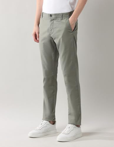 Arrow Sport Men's Slim Fit Night is Young Trousers Green