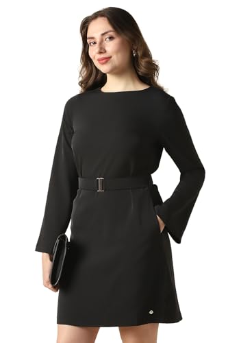 Women Black Solid Casual Dress