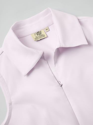 The Souled Store Tennis Dress: Rose Blush Women and Girls Sleeveless Collared Neck Solid Polyester Slim Fit Lightweight Pleated Hem Casual Skater Tennis Dress