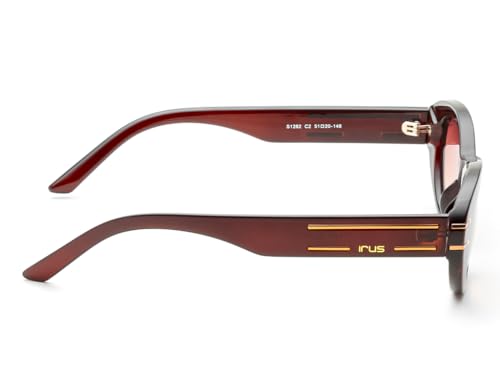 IRUS Women Oval sunglasses | 100% UV protection | Small Size | Brown Gradient Polycarbonate lens