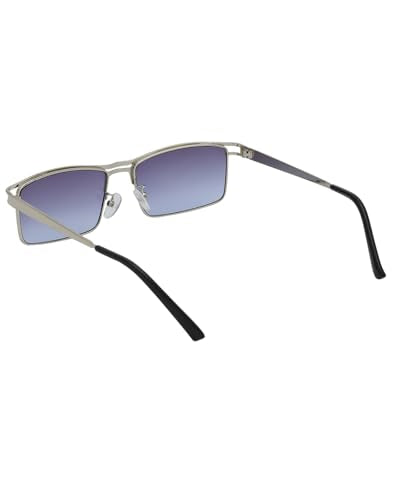 Carlton London Silver Toned with UV Protected Lens Rectangle Sunglass for unisex