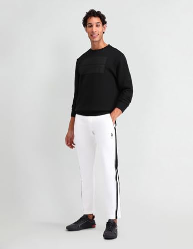 U.S. Polo Assn. Denim Co. Men's Black Logo Crew Neck Long Sleeve Casual Cotton Regular Fit Sweatshirt (UDSWS0490_Black_S)