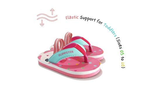 FLIPPSTER Kids Cute Girl with Stars Printed Flipflops with Back strap (UK Footwear Size System, Toddler, Numeric, Medium, 5)