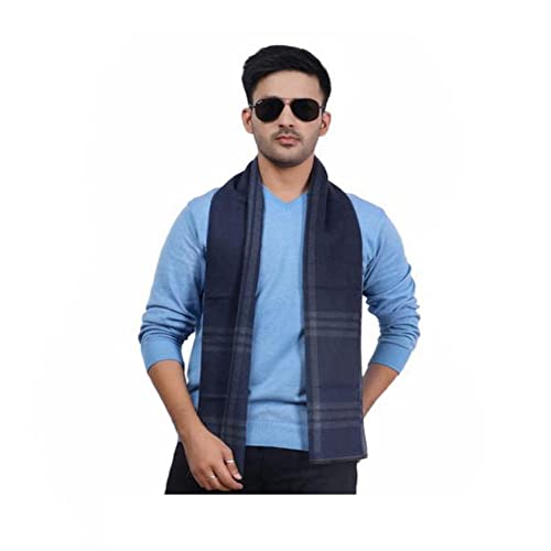 Krystle Boy's Woolen Casual Winter Wear Knitted Warm Premium Mufflers (Navy Blue)