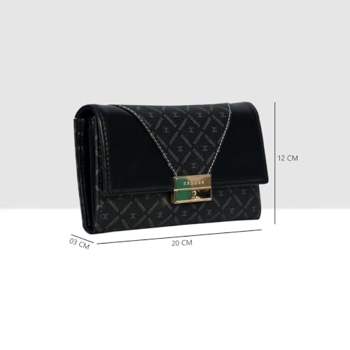 ESBEDA Black Color Glamour Lock Wallet for Women