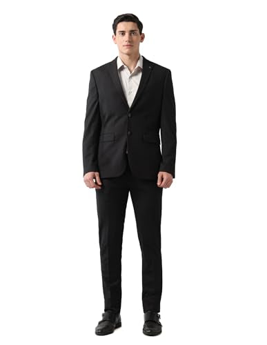 Arrow Men's Zero Calorie Slim Fit Two Piece Suit Black
