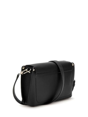 GUESS Black Textured Meridian Flap Crossbody
