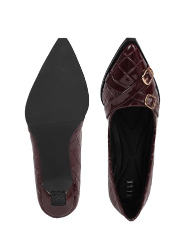 ELLE Women Fashion Pump,Wine,UK-4