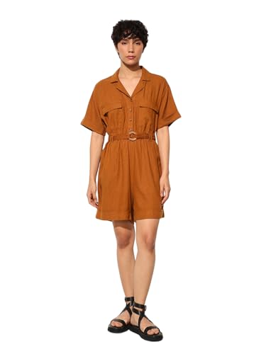 ONLY Women's Regular Fit Brown Playsuit