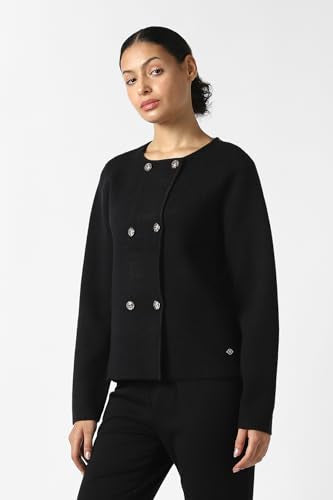 Women Black Solid Round Neck Sweater