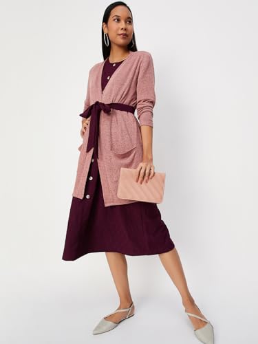 Max Women Relaxed Fit Shrug with Pockets (SHRUG3102BLUSH)_L