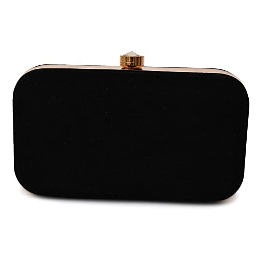 For The Beautiful You Black Embroidered Women's Clutch (607)