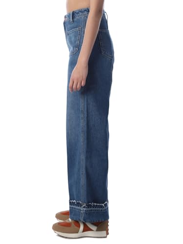 ONLY Women's Solid Wide Leg High-Rise Blue Jeans