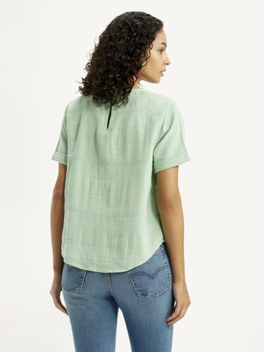 Levi's Women's Self Design Light-Green Round Neck Top