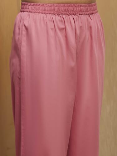 BIBA 84% Cotton 16% Silk Solid Semi-Formal Anarkali Kurta With Palazzo And Dupatta
