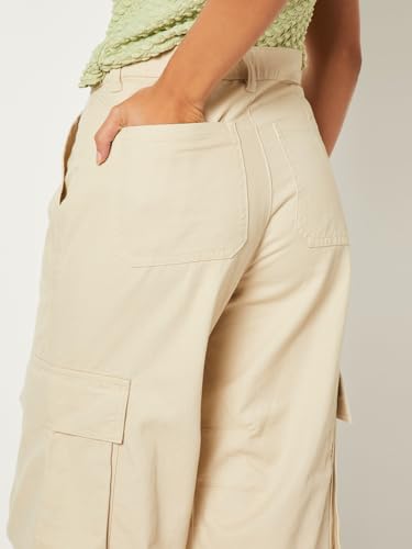 Max Women Solid Cargos (Beige_32)