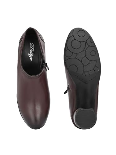 Delize Womens Brown/Cherry mid Heel Shoes (Brown, Numeric_5)