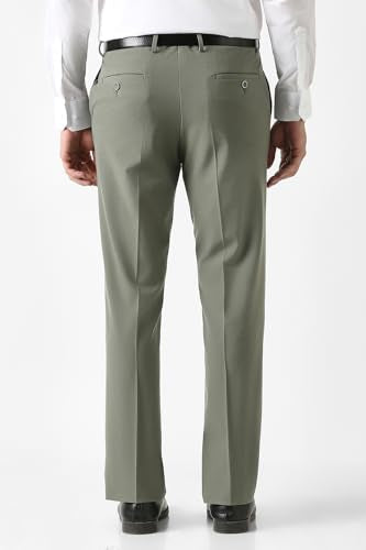 Men Olive Solid Trousers