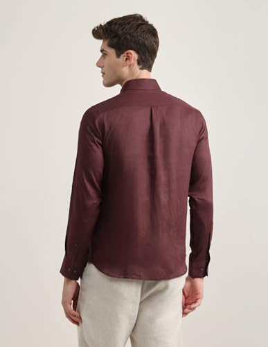 U.S.Polo Association Men's Solid Regular Fit Shirt (USSHTP1265_Maroon_48)