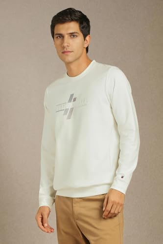 Men Casual White Graphic Print Sweatshirt