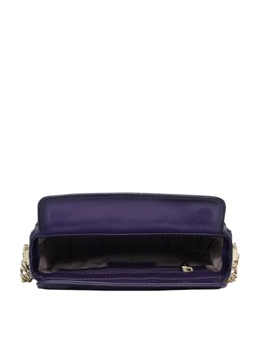 Da Milano Genuine Leather Purple Sling Bag (01441) (Small)