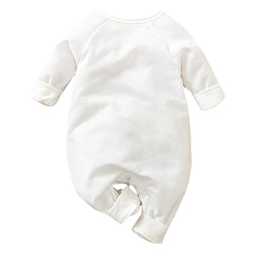 Hopscotch Boys And Girls Cotton Graphic Print Bodysuit In White Color For Ages 9-12 Months,Jumpsuit