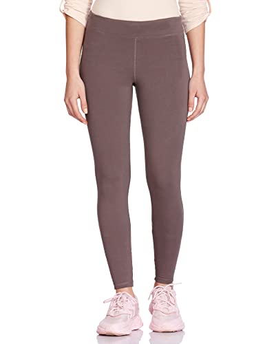 Enamor Essentials Women's Cotton Mid Rise Slim Fit Ankle Length Breathable Stretch Lounge Legging - E070(E070-Umber Brown-S)