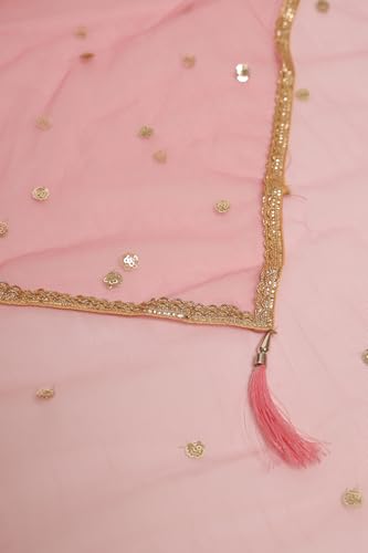 Soch Womens Pink Tissue Suit Set With Sequins