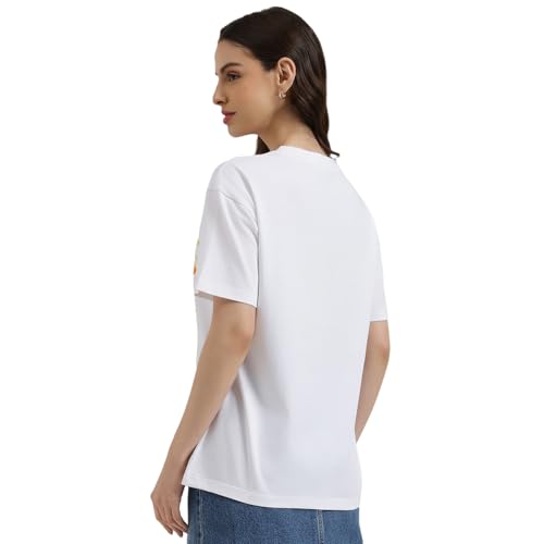 United Colors of Benetton Round Neck Printed T-Shirt (Size: L) - 26P3099W3308I101 White
