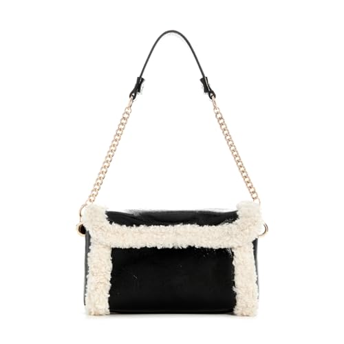 Guess Solid Fur Davika Flap Shoulder Bag
