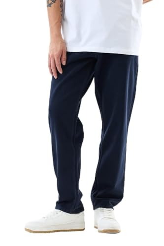 SNITCH Men Jeans | Baggy Fit Relaxed Style with Turned-Up Hem & Mid Rise | 100% Cotton Woven Fabric for Casual & Street Wear |Navy