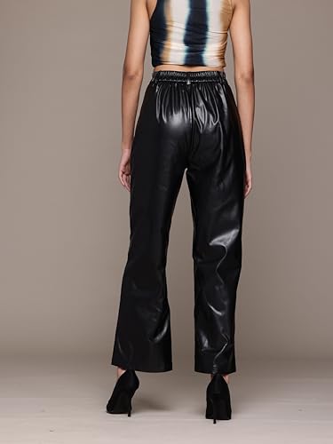Label RITU KUMAR Black Emma Faux Leather Pant
