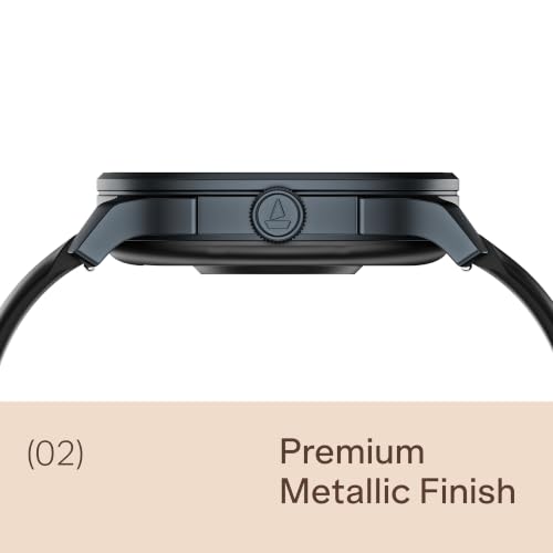 boAt Lunar Connect 2 with 1.28" (3.25 cm) HD Display, Metallic Design, HR, SpO2 & Sleep Tracking, Bluetooth Calling, Emergency SOS, Smart Watch for Men & Women (Active Black)