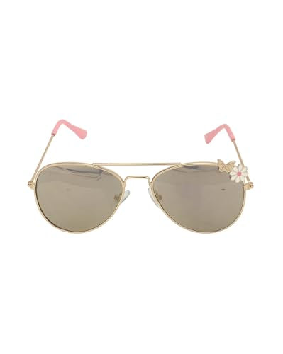 Carlton London Girls Grey Lens & Gold-Toned UV Protected Lens Aviator Sunglasses