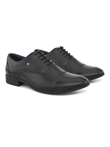 pelle albero Men's Black Leather Lace-Up Formal Oxford PA-SF-F1874_Black_39