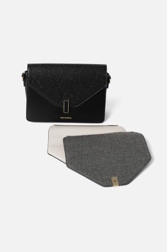 Women Black Textured Casual Sling Bag