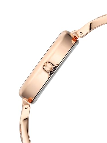 Fastrack Vyb Charmer with Quartz Analog Silver Dial Rose Gold Strap Watch for Girls - FV60126WM01W