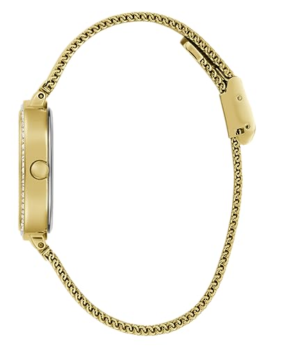 GUESS Women's 32mm Watch - Gold Tone G-Link Red Dial Gold Tone Case, Gold, Classic