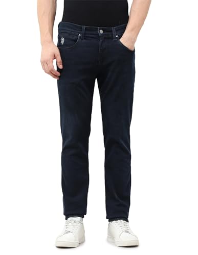 U.S. Polo Assn. Denim Co. Men's Brandon Slim Tapered Fit Blue Jeans (UDJEN2032_Dark Blue_40)