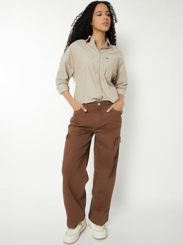 Max Women Striped Shirt (Brown_M)