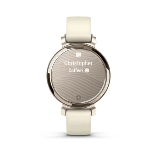 Garmin Lily 2, Small and Stylish Smartwatch, Hidden Display, Patterned Lens, Up to 5 Days Battery Life, Coconut Cream Gold
