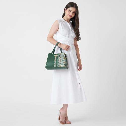 Caprese Molly Medium Satchel Bag for Women with Adjustable & Detachable Strap | Multiple Compartments | Versatile Shoulder, Crossbody & Handheld Bag for Work, Travel, and Everyday Use (Olive Green)