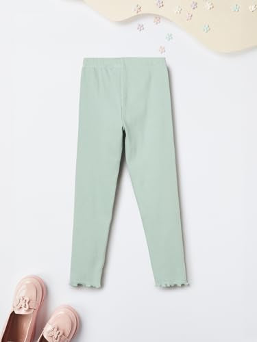 Max Girls Textured Leggings (Green_2-3 Y)