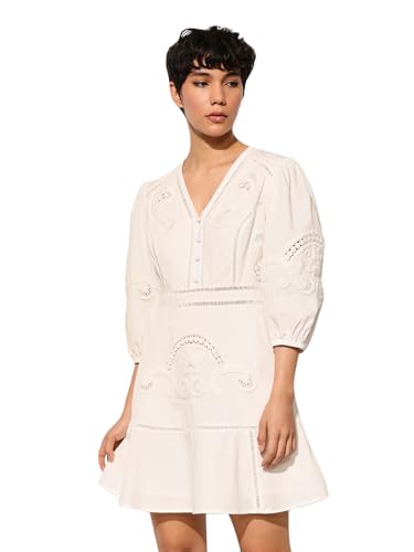 ONLY Women Fit and Flare White Dress