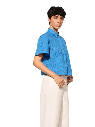 ONLY Women's Boxy Blue Shirt