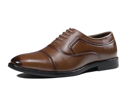 LOUIS STITCH Men’s Russet Tan Formal Lace-Up Oxford Shoes | Formal Lace-Up Shoes for Men | Business & Occasion Wear | LSVSOX-1 |UK-9